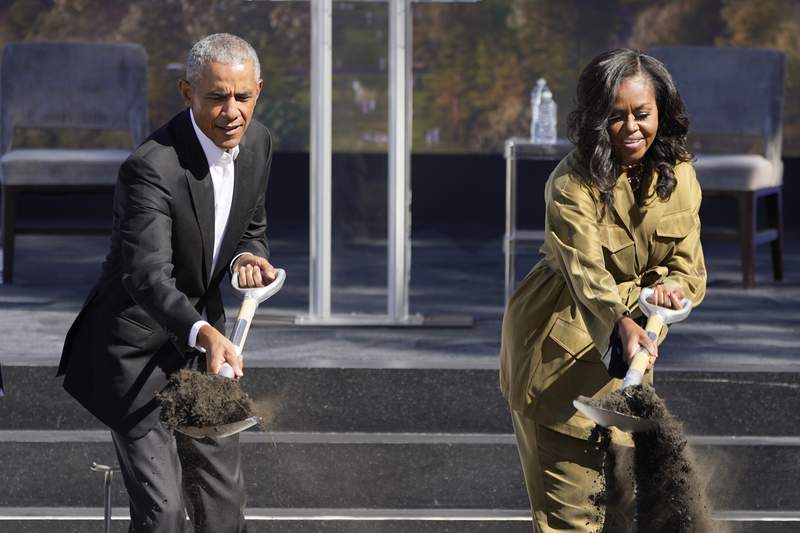 After 5 years, Obamas break ground on Presidential Center
