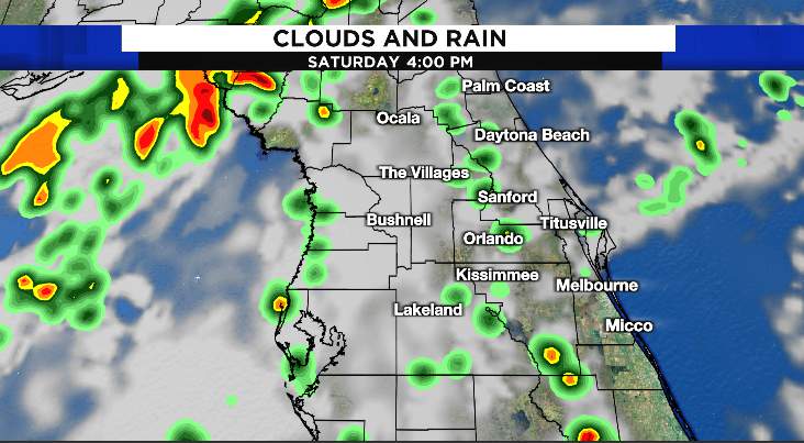 Showers and storms continue across Central Florida Saturday