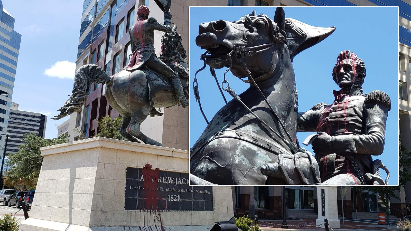 Slave Owner drawn on Jacksonvilles Andrew Jackson statue