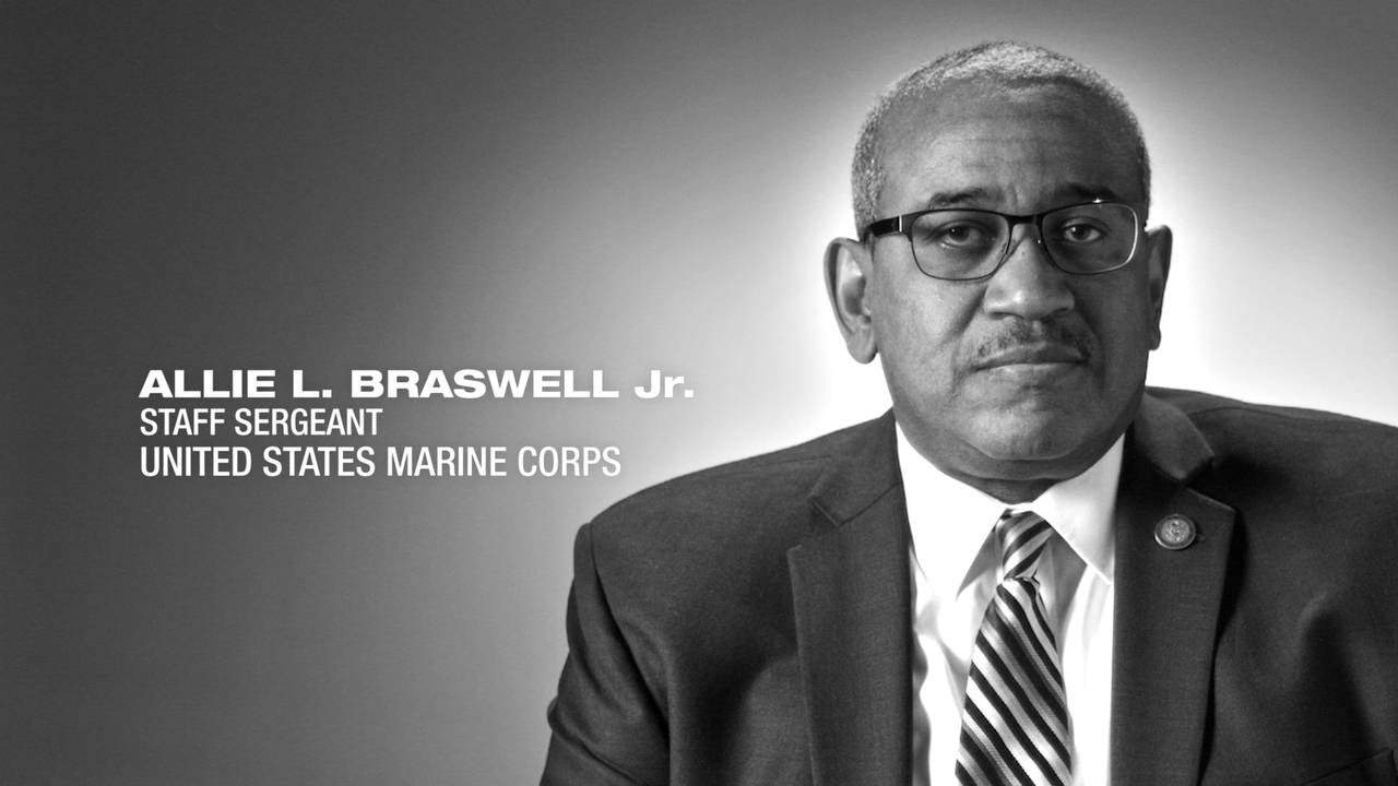 U.S. Marine Corps Staff Sgt. Allie Braswell shares his story