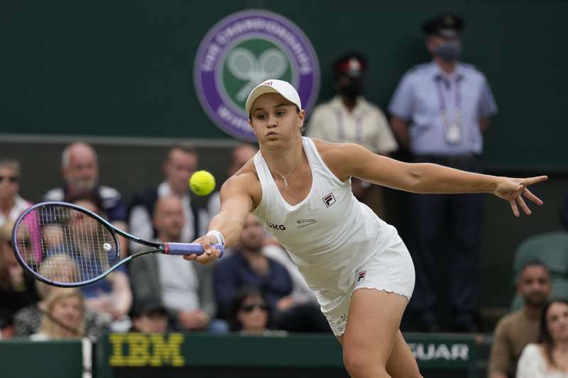The Latest: No. 1 Barty reaches 1st Wimbledon semifinal