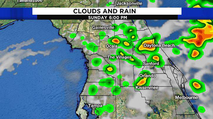 Higher storm chances return Sunday for Central Florida