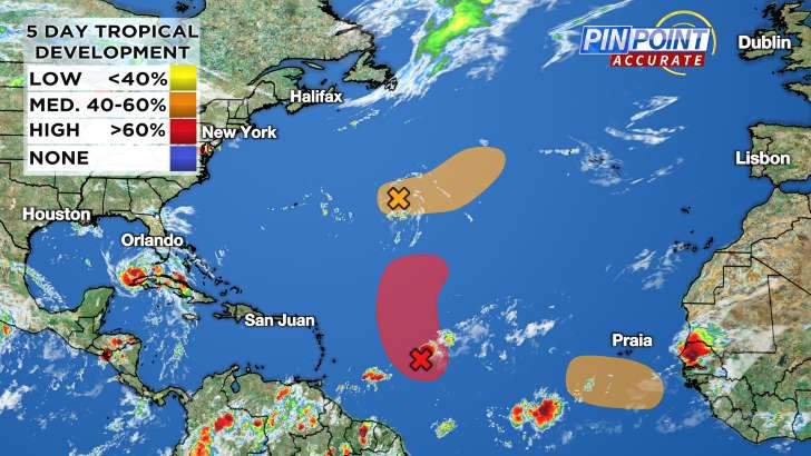 Tropical Depression 10 forms in the Atlantic, heading north
