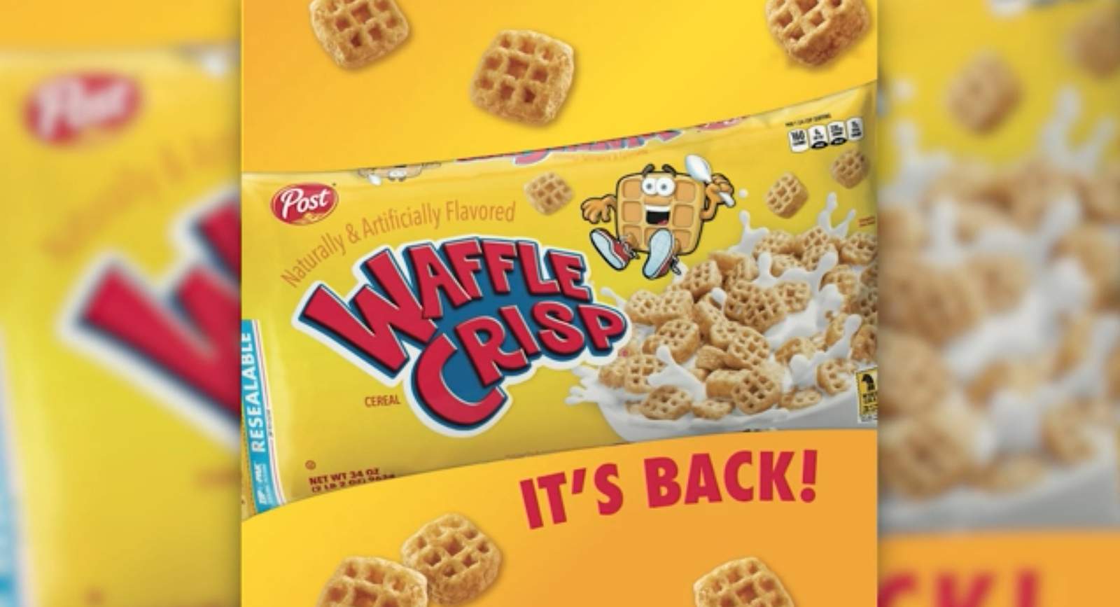 Post’s Waffle Crisp cereal back in stores