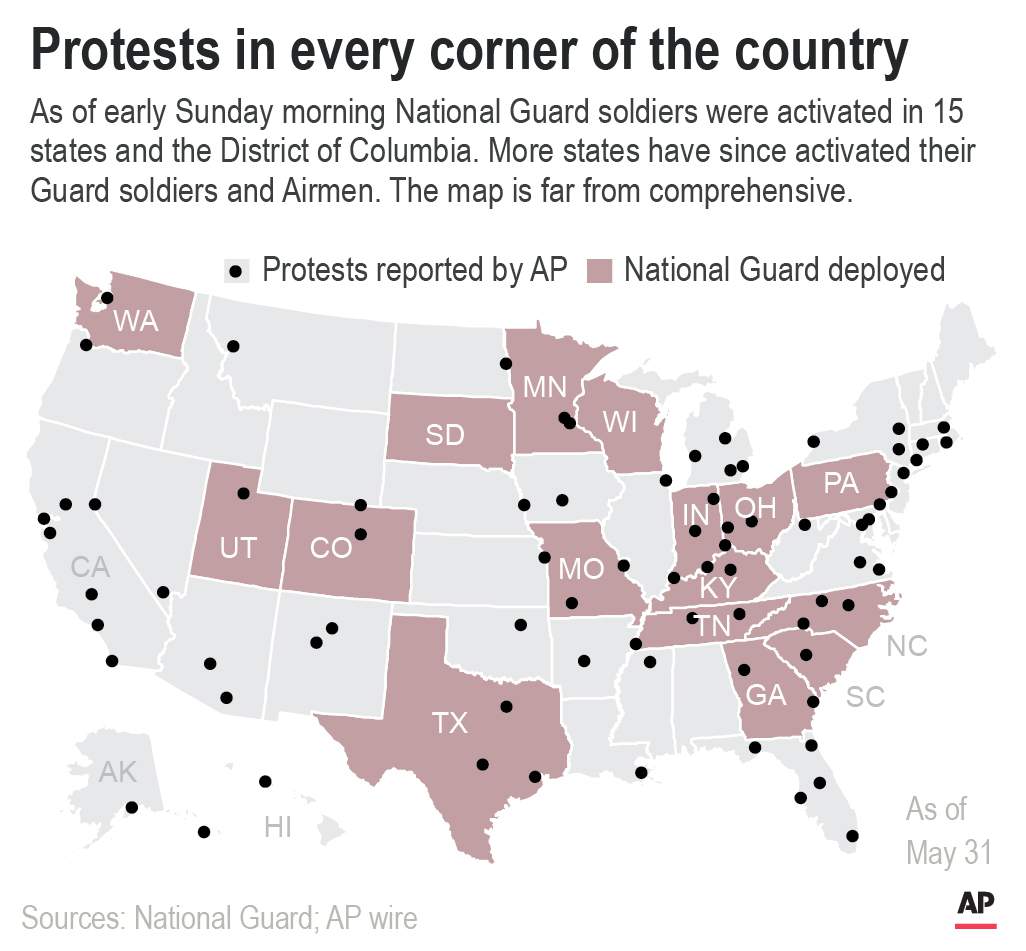 Unrest overshadows peaceful US protests for another night
