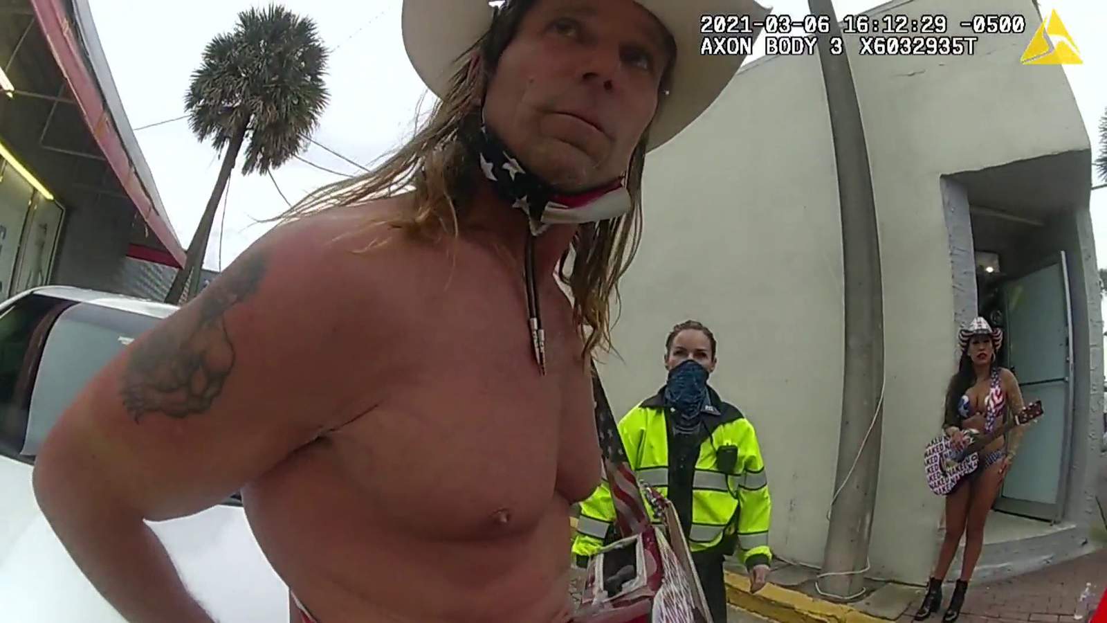 ‘I didn’t do nothing wrong:’ Video shows Naked Cowboy’s guitar being broken during Bike Week arrest