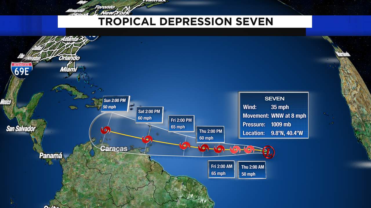 Tropical Depression 7 forms in Atlantic