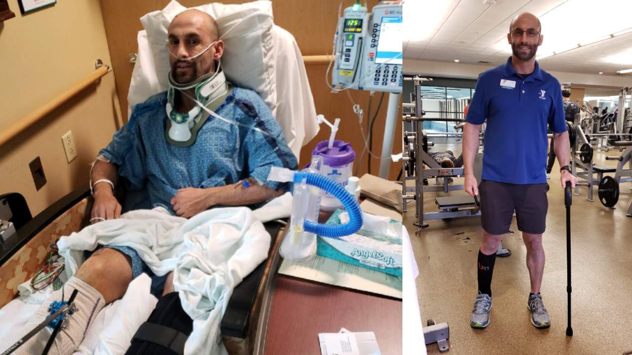 Back to life from the edge of death: Personal trainer survives broken neck to train again