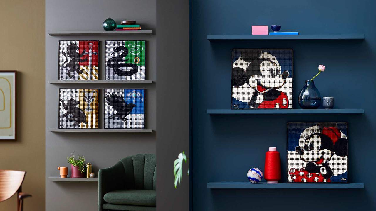 Add some Disney Magic or Hogwarts to your home with these frameable Lego sets