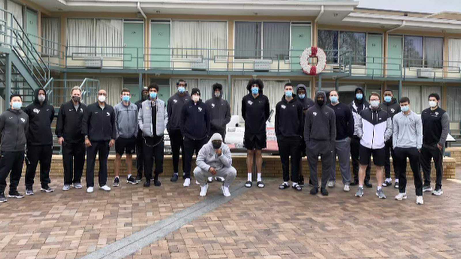 UCF basketball team visits Lorraine Motel before game against Memphis