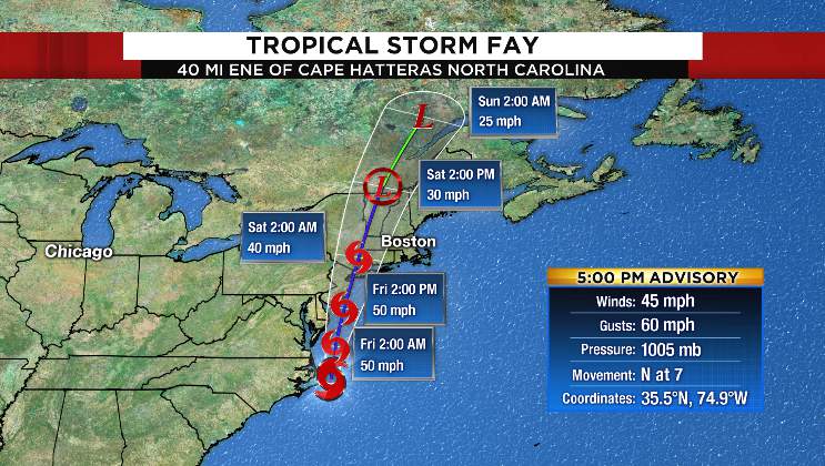 Bringing back bad memories Tropical Storm Fay forms in Atlantic Ocean