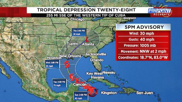 Tropical Depression No. 28 forms, expected to strengthen