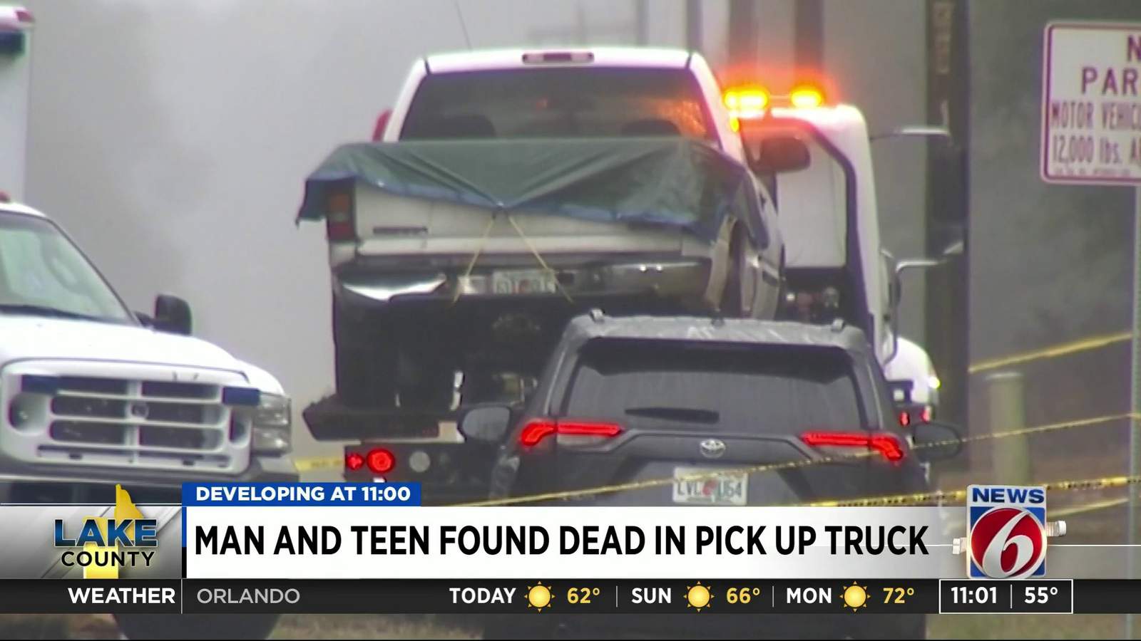 Man and teen found dead in pick up truck