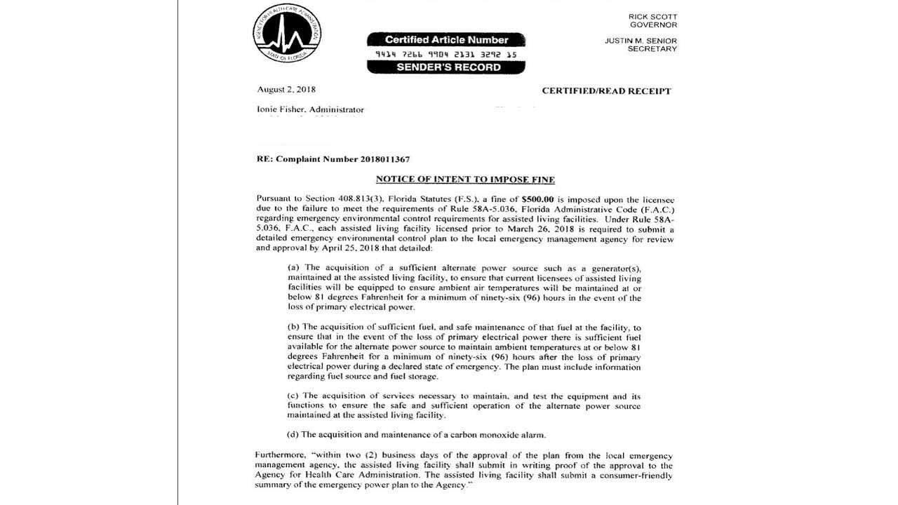 Hundreds Of Assisted Living Centers Fined For Not Meeting Florida Standards