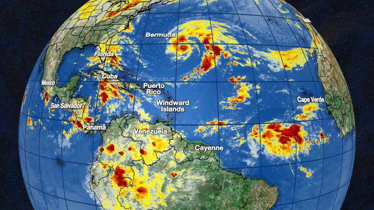 Hurricane Epsilon, the 10th of a busy 2020 season, nears Bermuda