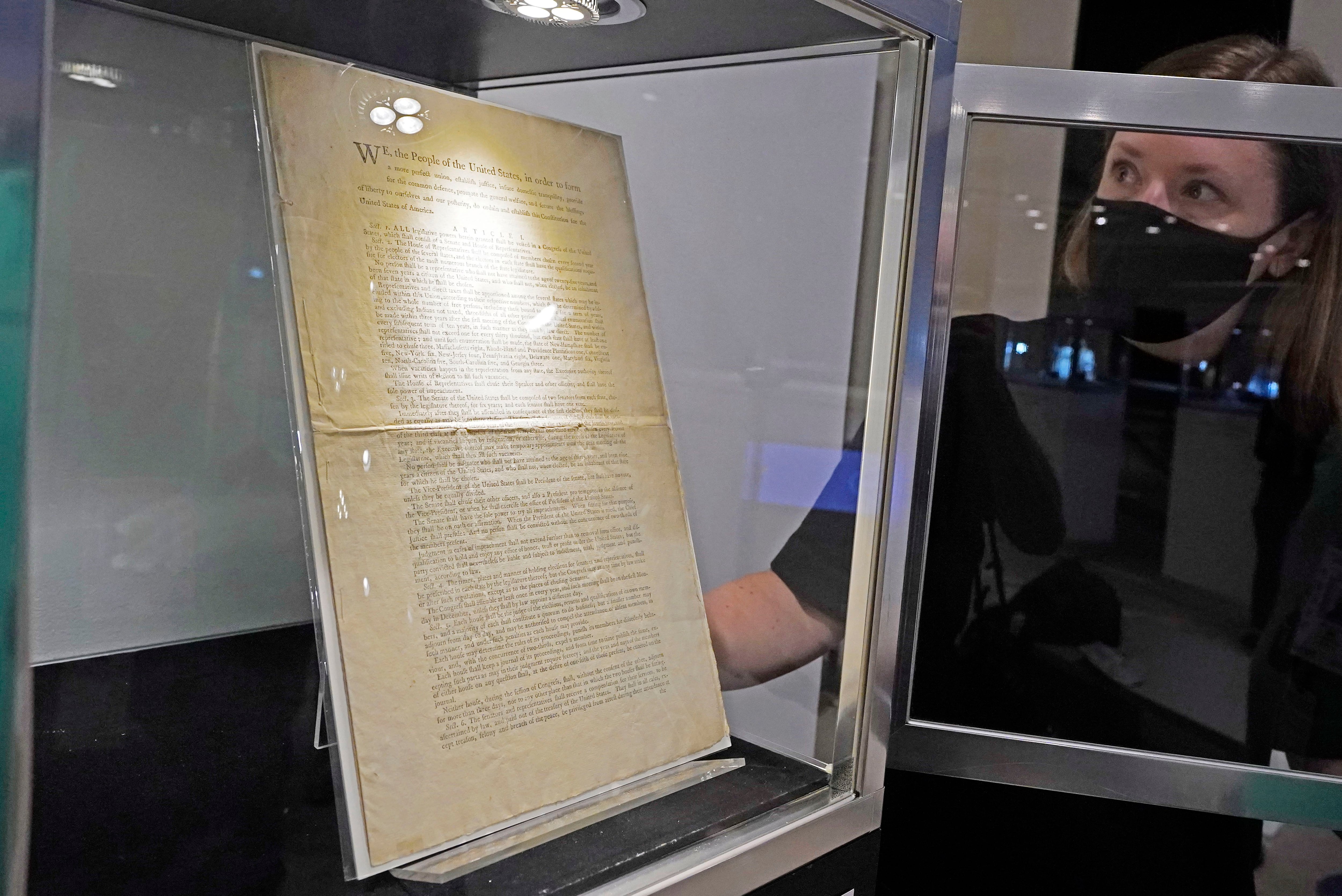 Sotheby’s puts rare U.S. Constitution copy for auction