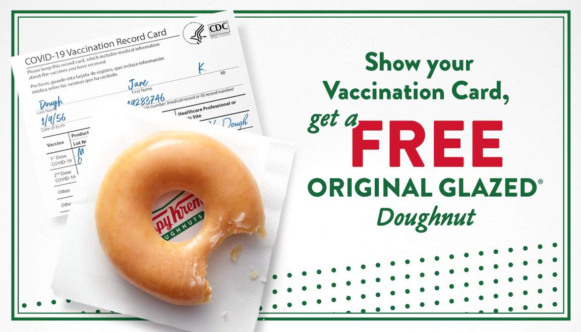 Krispy Kreme giving free doughnuts to everyone who shows COVID-19 vaccination card