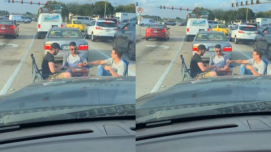 Video of men playing Uno in middle of Florida traffic goes viral