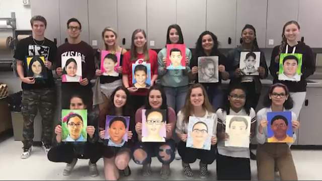 Lake Mary students create portraits of children for Memory Project
