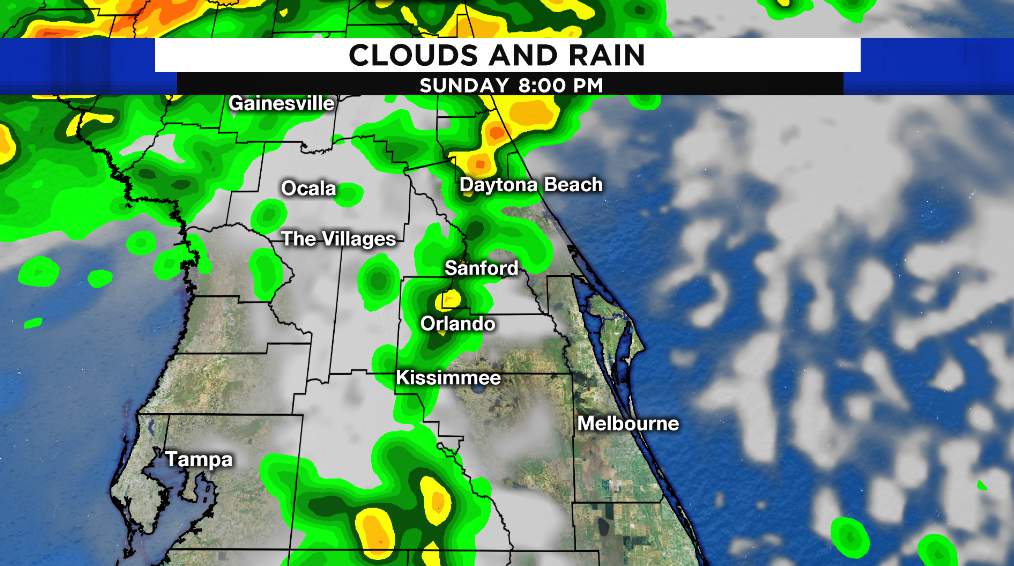 Most of Sunday afternoon dry, rain chances increase Sunday evening