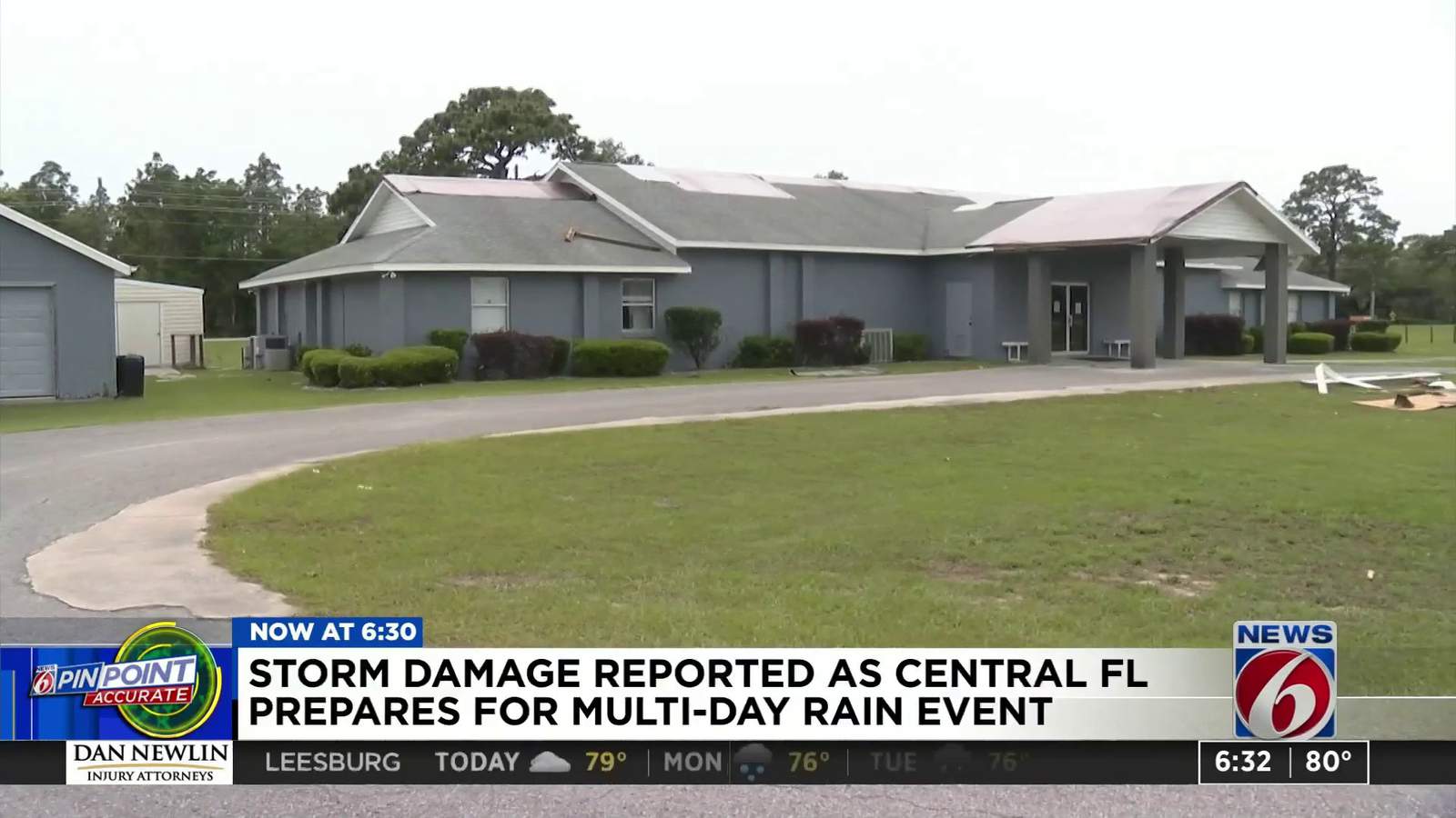 Storms damage church as people were inside rehearsing
