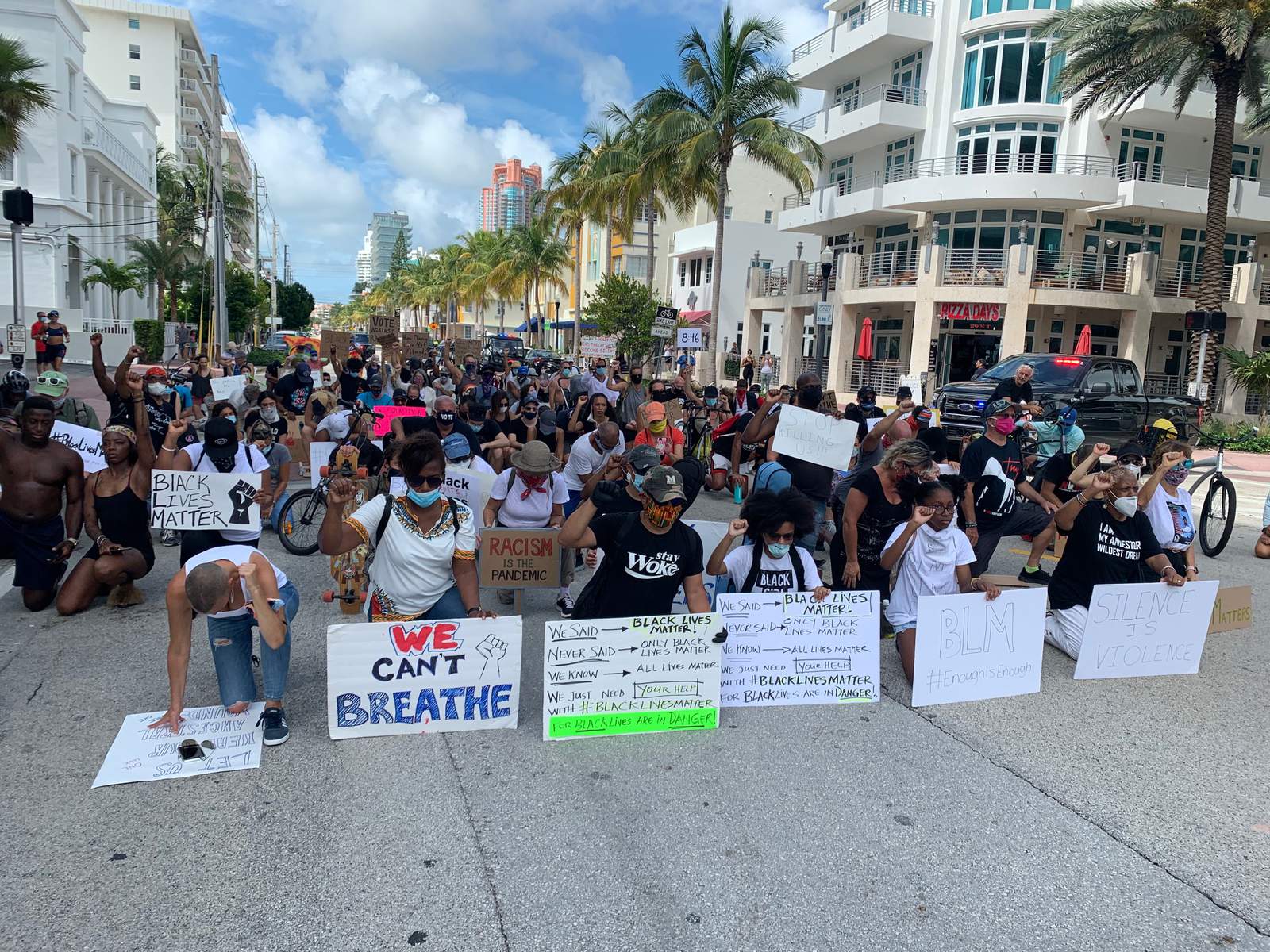 Mother of Trayvon Martin joins Miami protesters seeking racial justice, police support