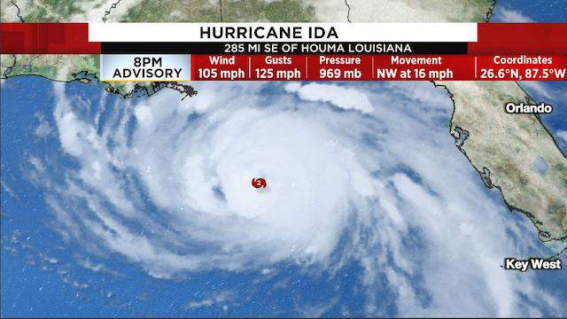 CONE, MODELS, UPDATES: Ida intensifies to Category 2 storm as it approaches Louisiana