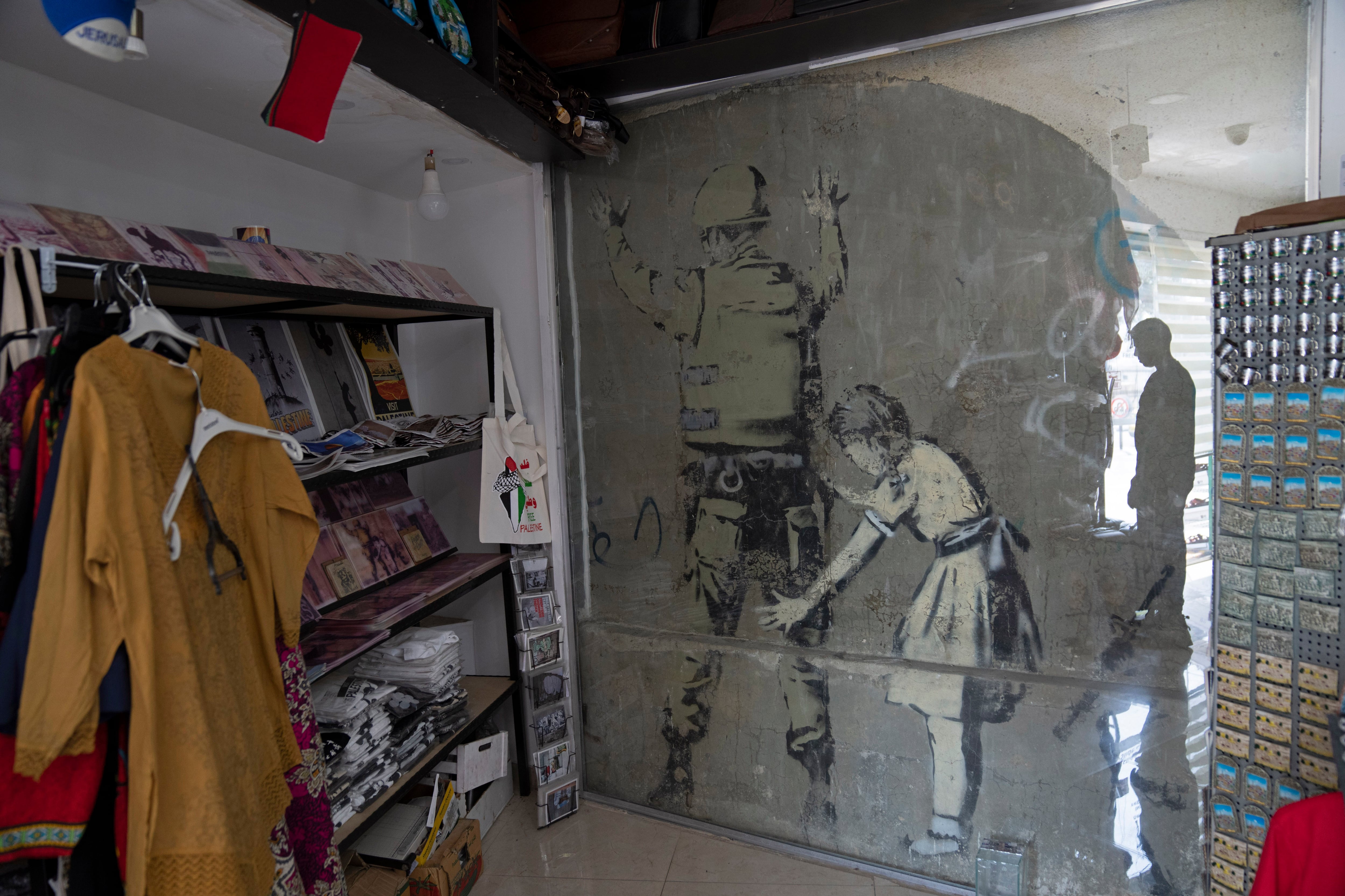 Banksy painting sprayed in West Bank resurfaces in Tel Aviv