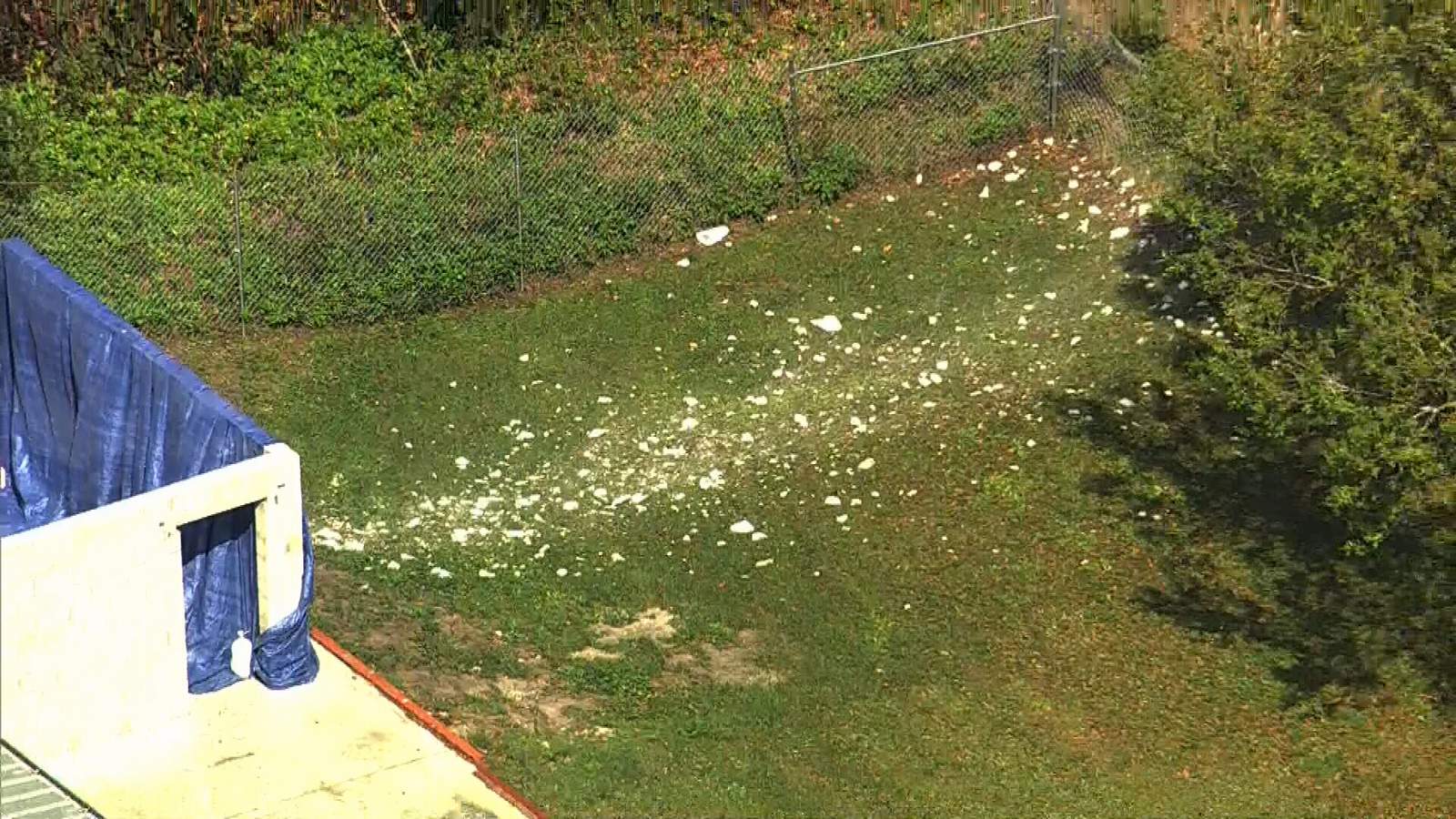 Debris from a rocket engine test mishap at Rocket Crafters in Cocoa, Fla.