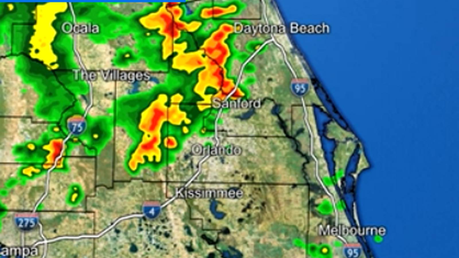 LIVE RADAR: Storms bring heavy rain, lightning to parts of Central Florida