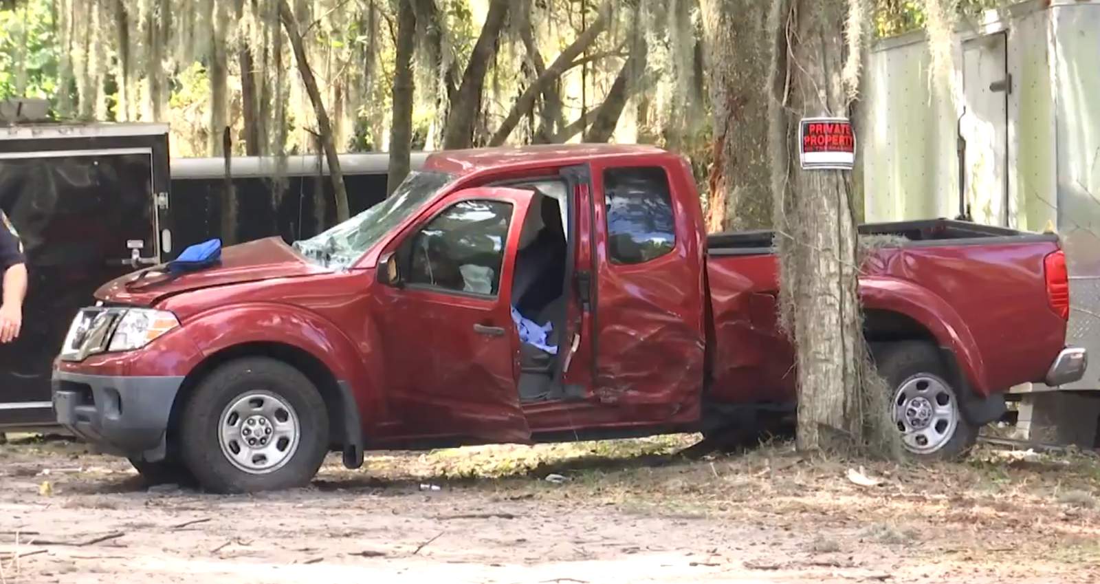 Man killed when pickup truck strikes trees along Titusville road
