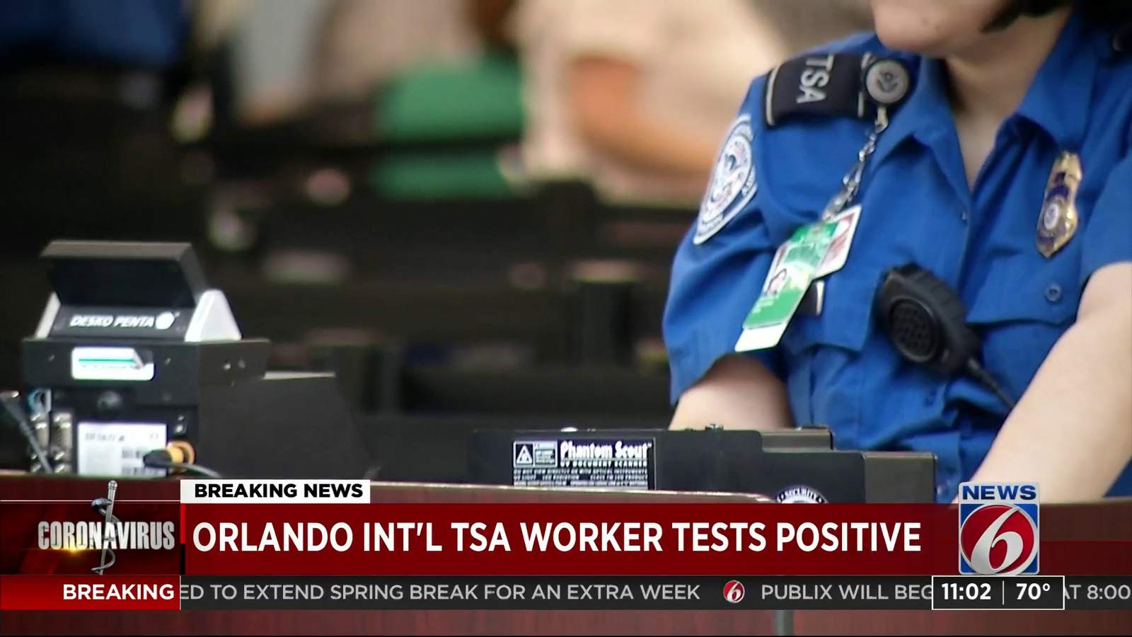 TSA worker at Orlando International Airport tests positive for coronavirus