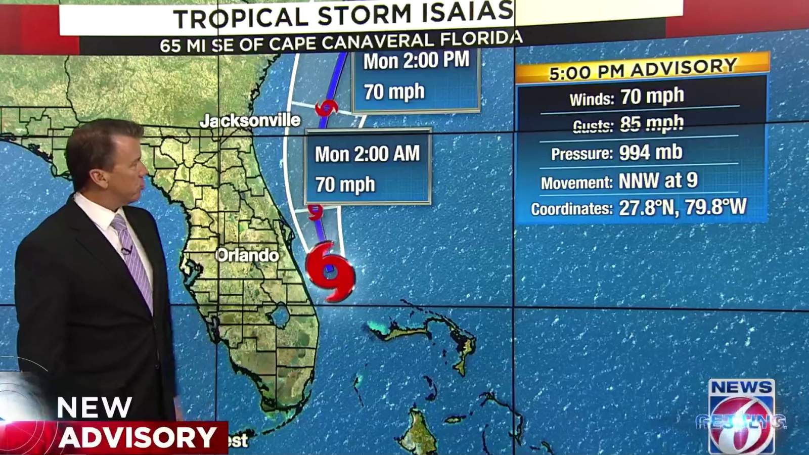 News 6 weather team provides Tropical Storm Isaias updates
