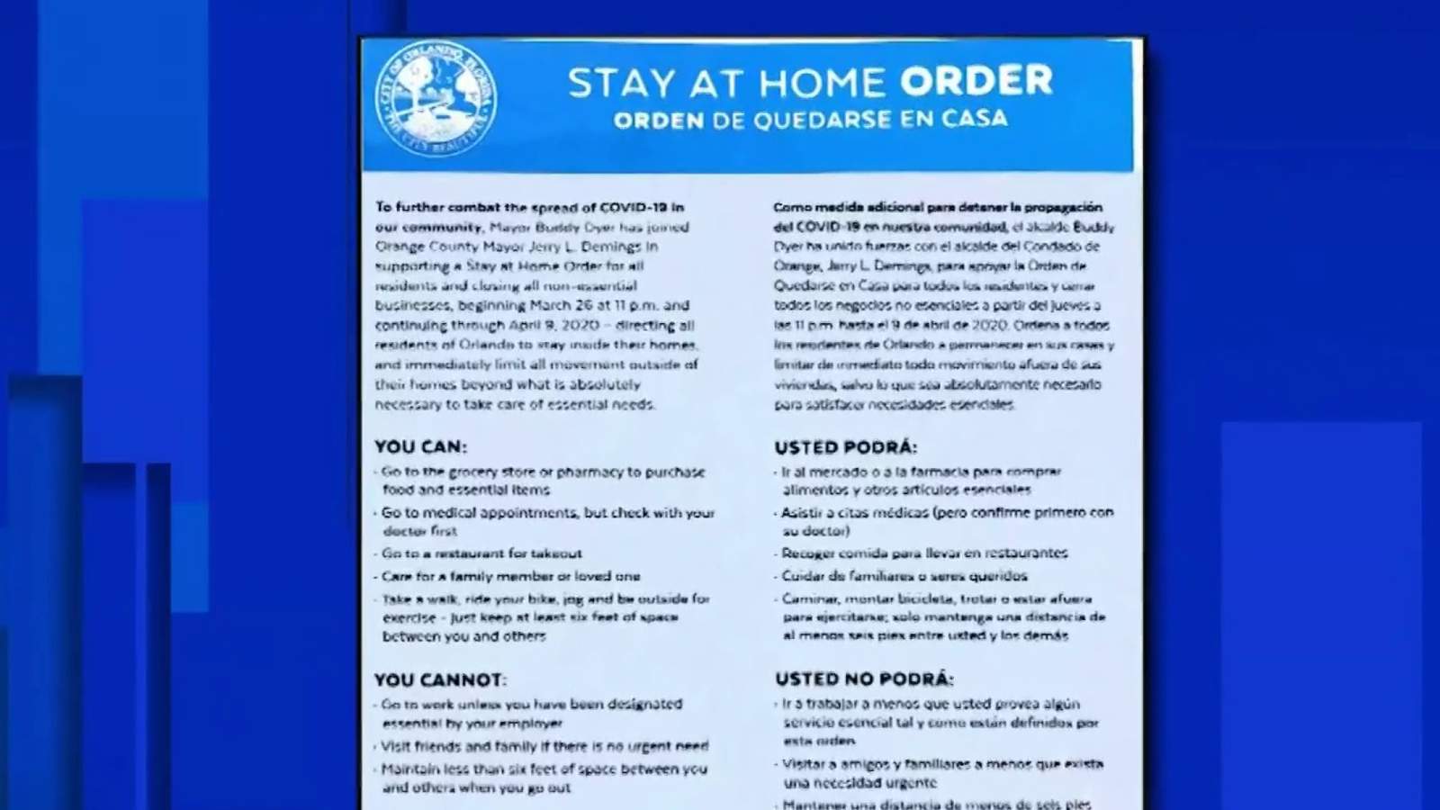 Not social distancing? Orlando police will hand out Stay-At-Home flyers to violators