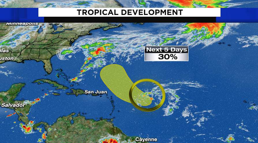 Two weeks left in hurricane season: One weak area of low pressure in the Atlantic