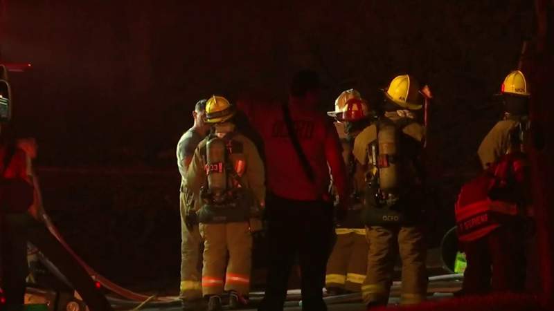 Crews battle fire at Orange County business