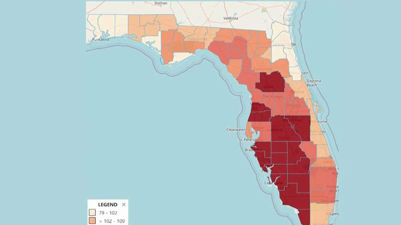Whether Florida heat could make you sick depends on your ZIP code