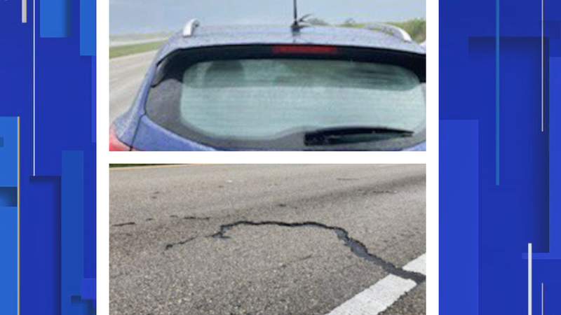 Lightning hits car on I-75 in Broward County leaving 7-foot mark on pavement