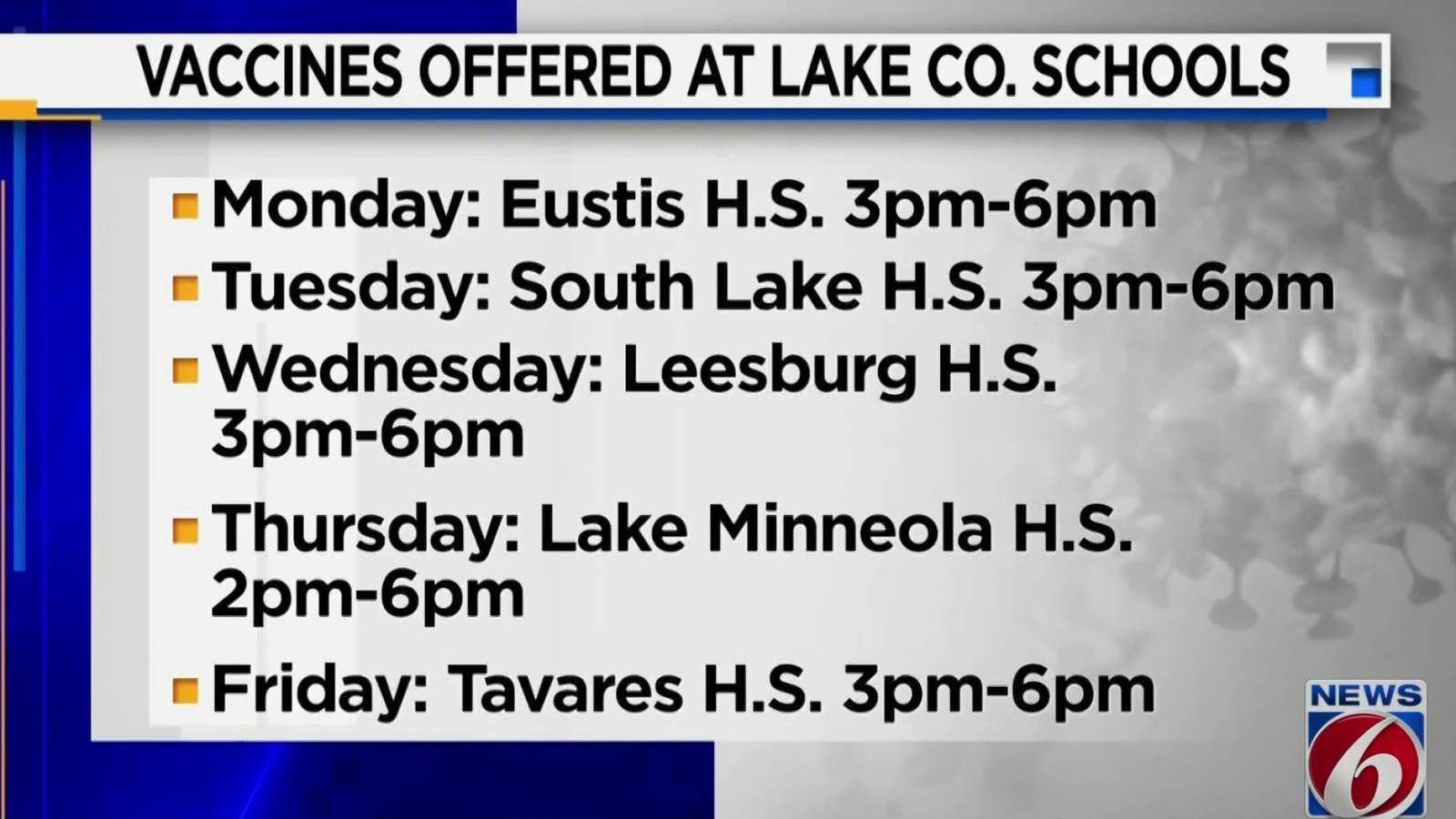 Students 16 and older can soon get vaccinated at Lake County schools