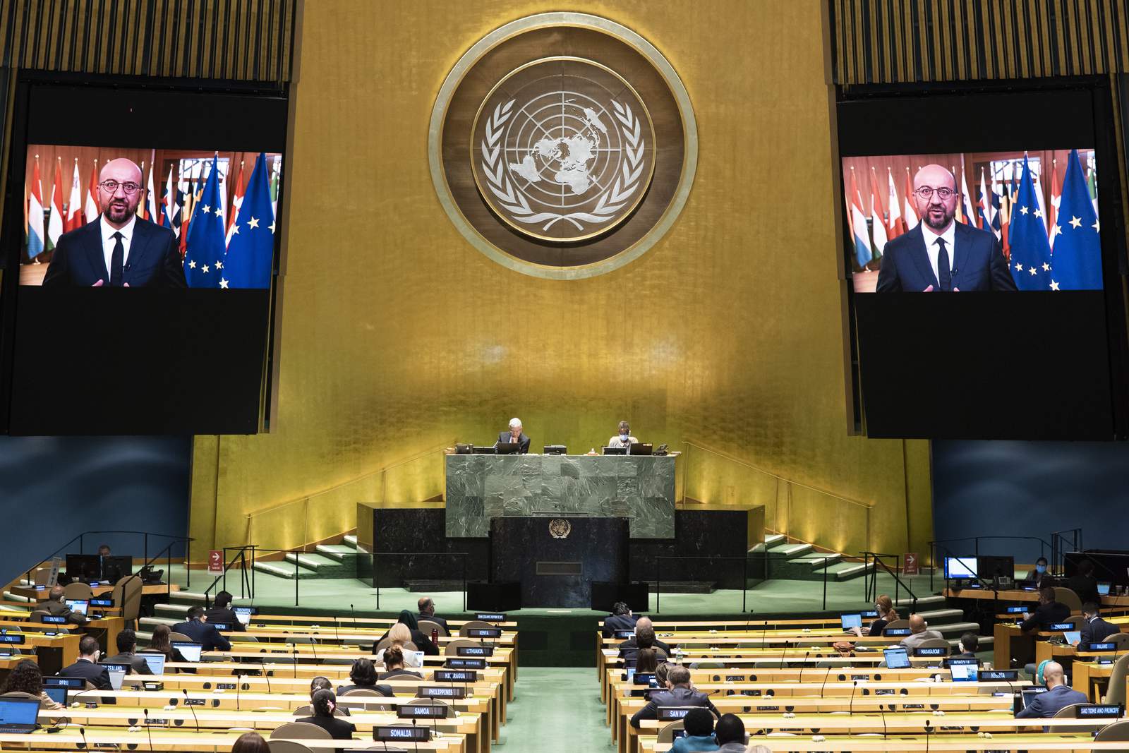Under virus strain, Europe's leaders plea at UN for unity