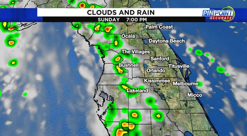 Lower rain chances across Central Florida next few days