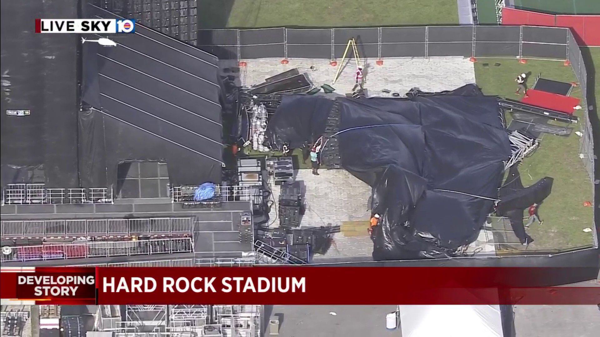 Giant screen collapses ahead of Rolling Loud music festival