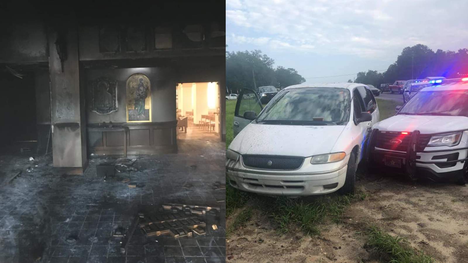 Marion County man drives into church, lights fire with people inside, deputies say