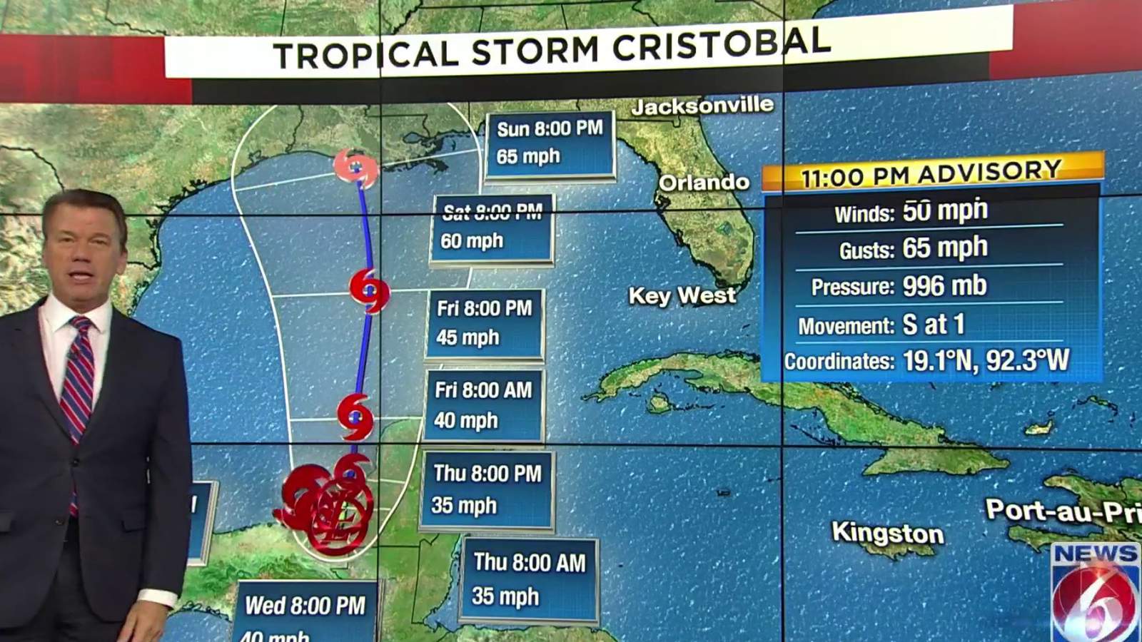 Tropical Storm Cristobal forms in Gulf