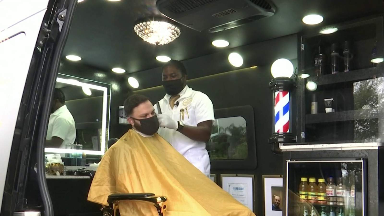 West Orange County barber adapts during pandemic to mobile barbershop