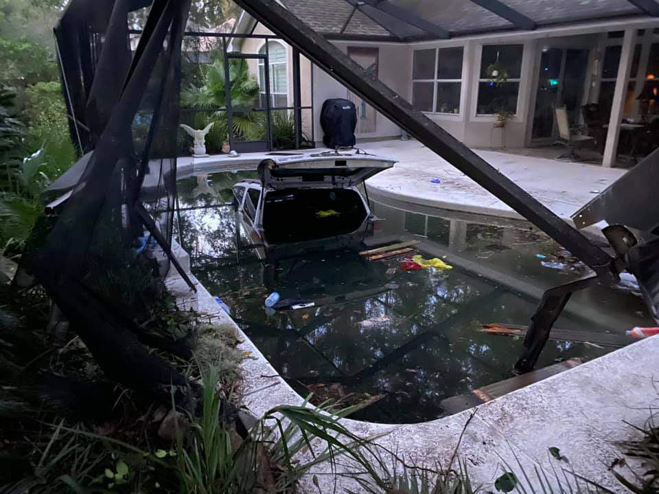 15-year-old Florida driver crashes SUV into pool, deputies say