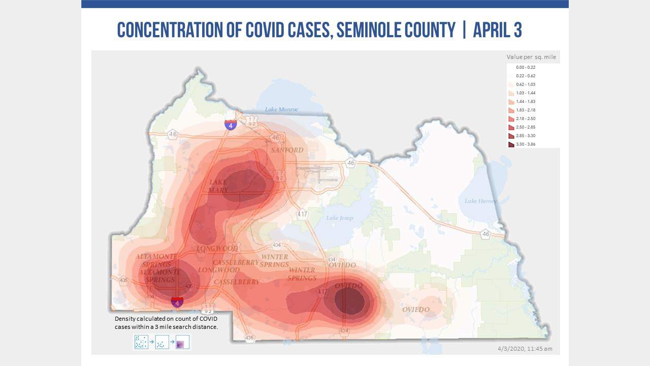 Seminole County Releases Heat Map Of Coronavirus Cases