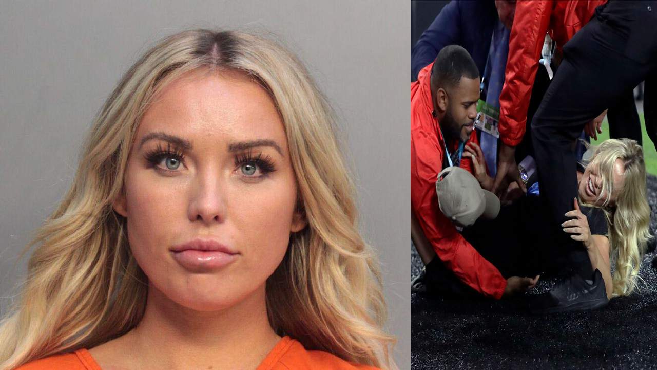 Instagram model jumps onto football field during Super Bowl LIV, police say