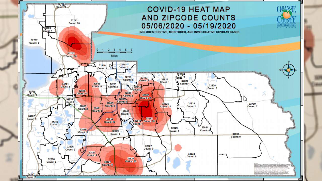 Orange County Heat Map Now Only Shows Recent Coronavirus Cases