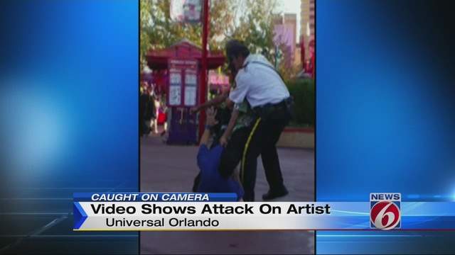 Video shows attack on artist at Universal